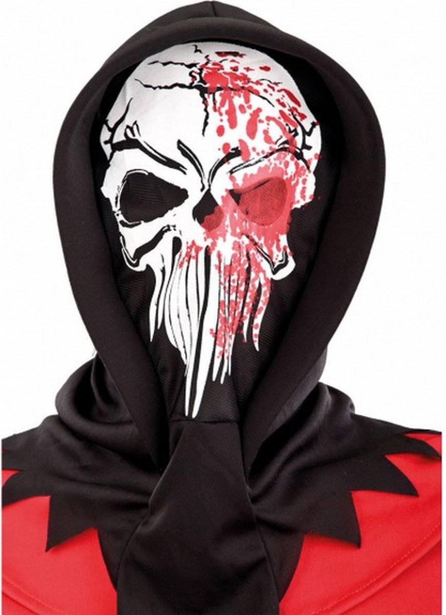 skeletmasker Bloody√Ç textiel zwart/wit one-size