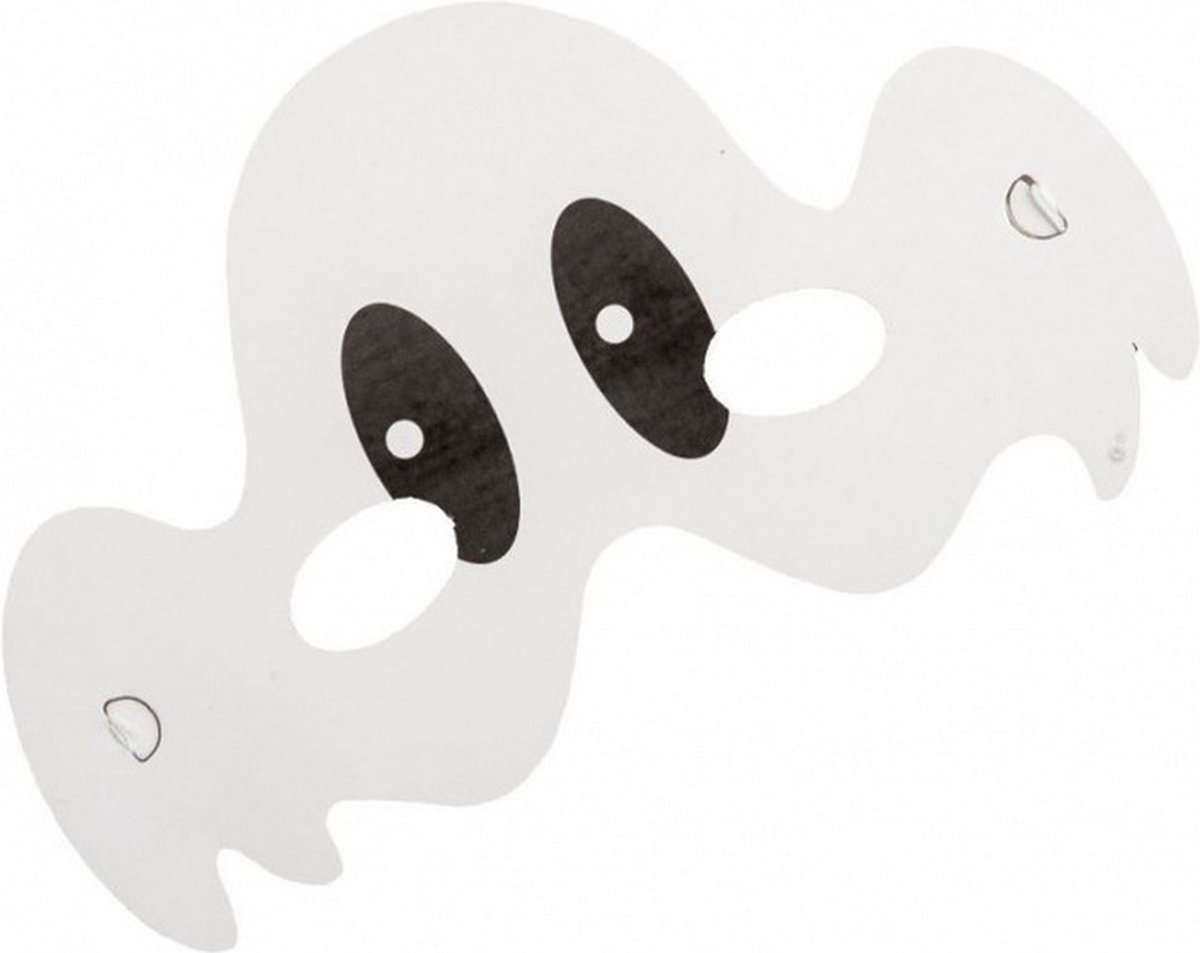 spookmaskers junior papier wit one-size 6 stuks