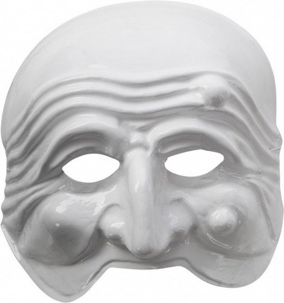 vekleedmasker Commedia dellarte PVC wit one-size