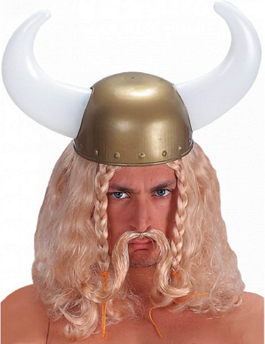 verkleedhelm Viking 58 cm goud/wit one-size