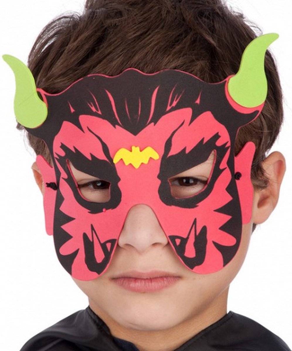 verkleedmasker Devil junior EVA rood one-size