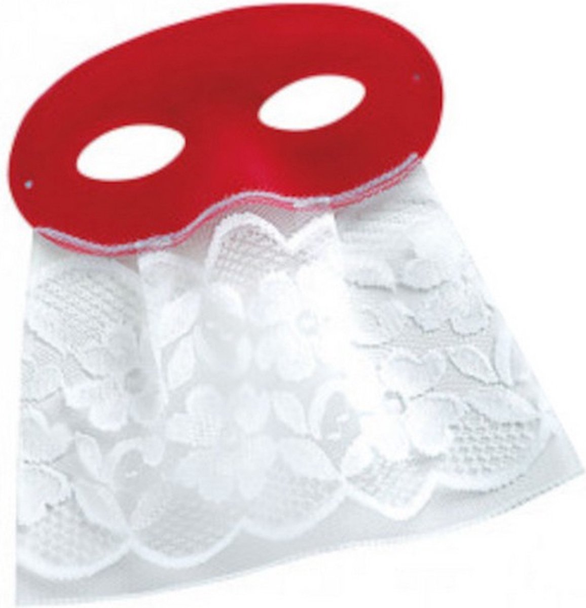 verkleedmasker Domino rood/wit one-size