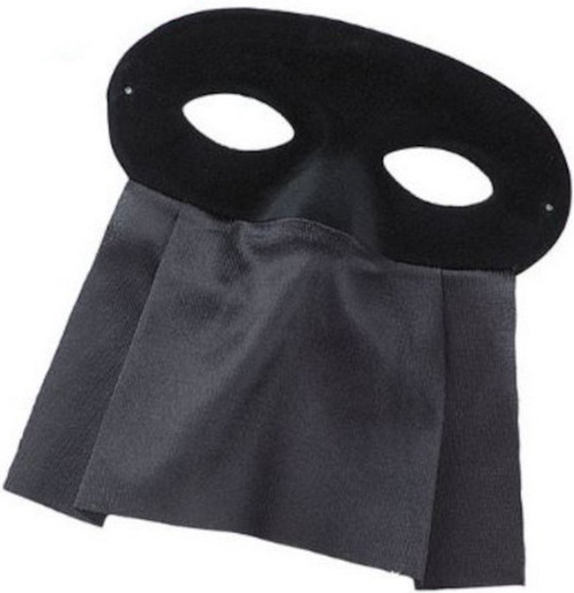 verkleedmasker Domino satijn/su√É¬®de zwart one-size