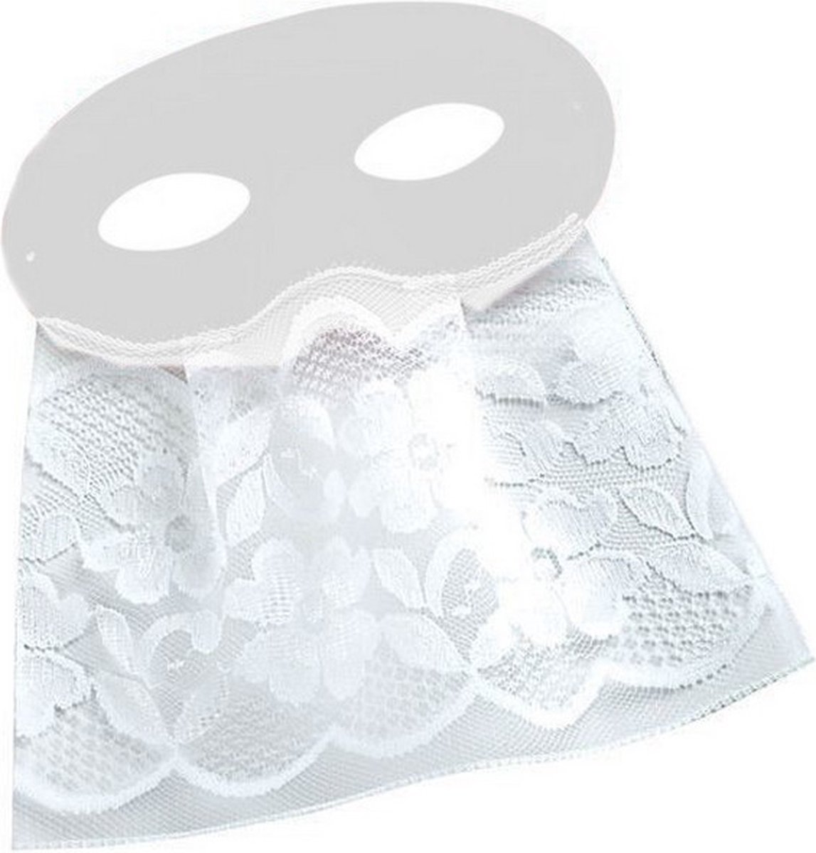 verkleedmasker Domino wit one-size