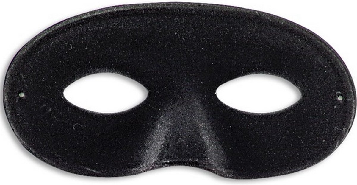 verkleedmasker Flocked Domino su√É¬®de zwart maat M