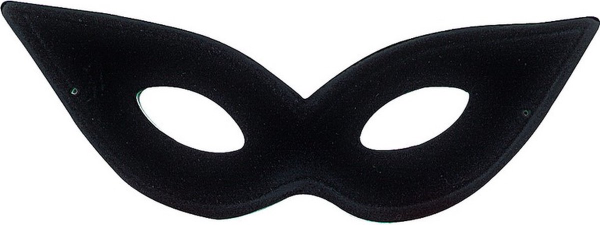 verkleedmasker Flocked su√É¬®de zwart one-size