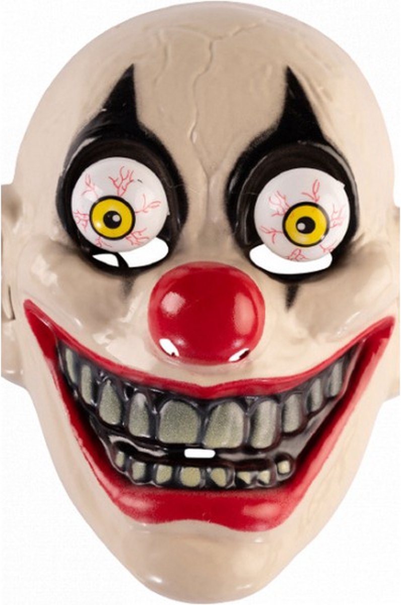 verkleedmasker Horrorclown naturel/rood one-size