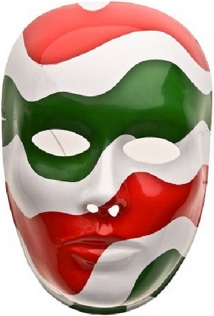 verkleedmasker Italy rood/wit/groen one-size