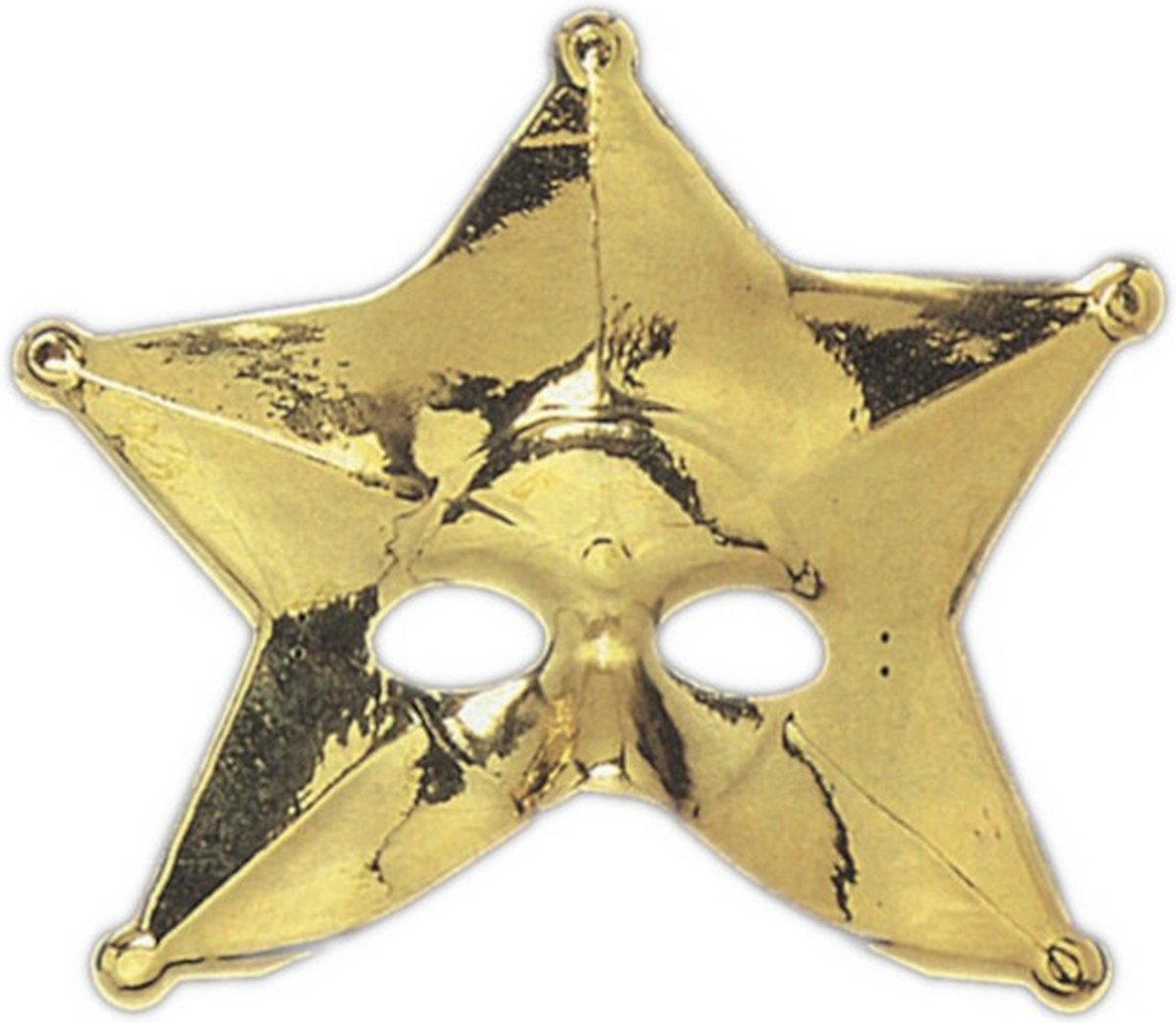 verkleedmasker Metallic Star goud one-size