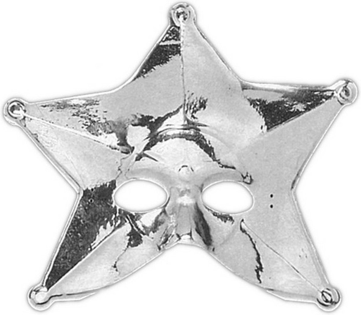 verkleedmasker Metallic Star zilver one-size