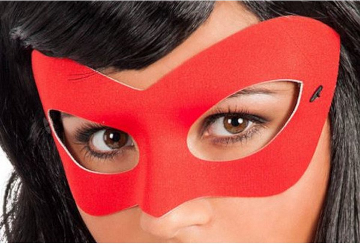 verkleedmasker dames textiel rood one-size