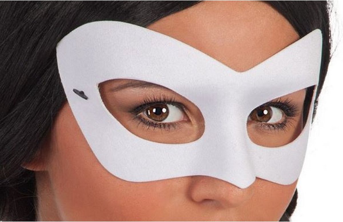 verkleedmasker dames textiel wit one-size