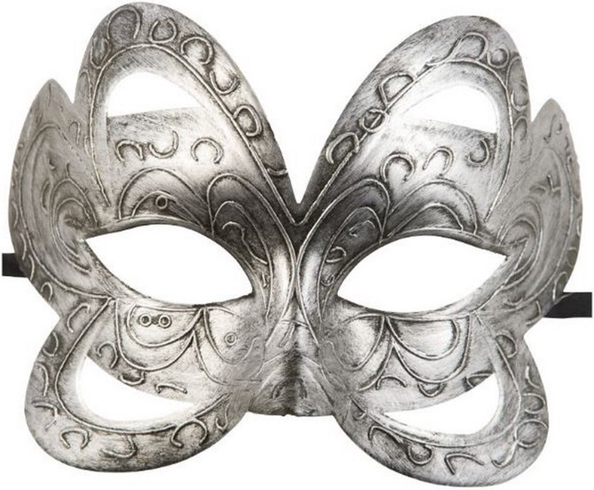 verkleedmasker elegant zilver one-size