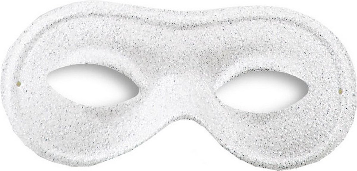 verkleedmasker glitter wit one-size