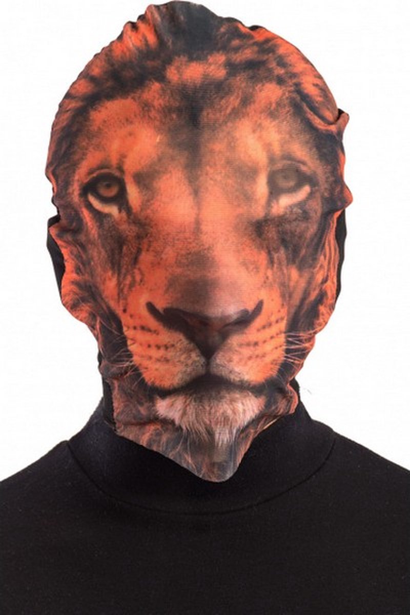 verkleedmasker leeuw polyester bruin one-size