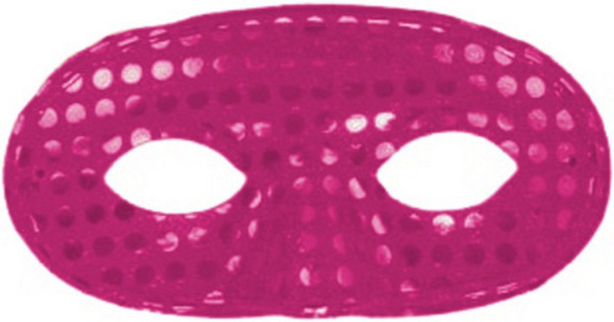 verkleedmasker pailletten/textiel roze one-size