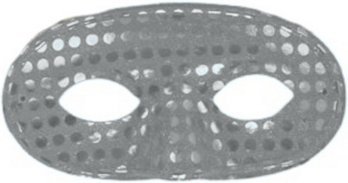 verkleedmasker pailletten/textiel zilver one-size