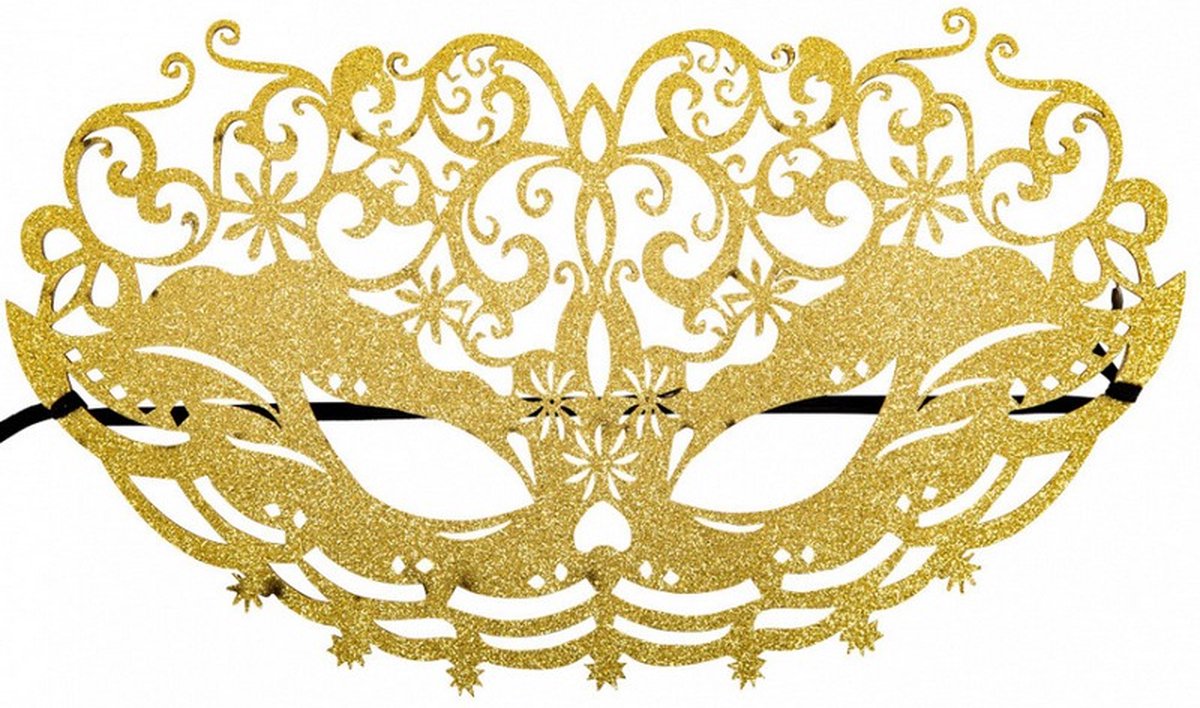 verkleedmasker ster dames textiel goud one-size