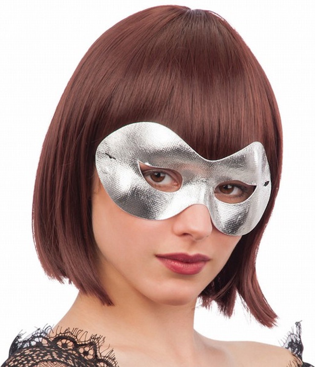 vlindermasker Metallic zilver one-size