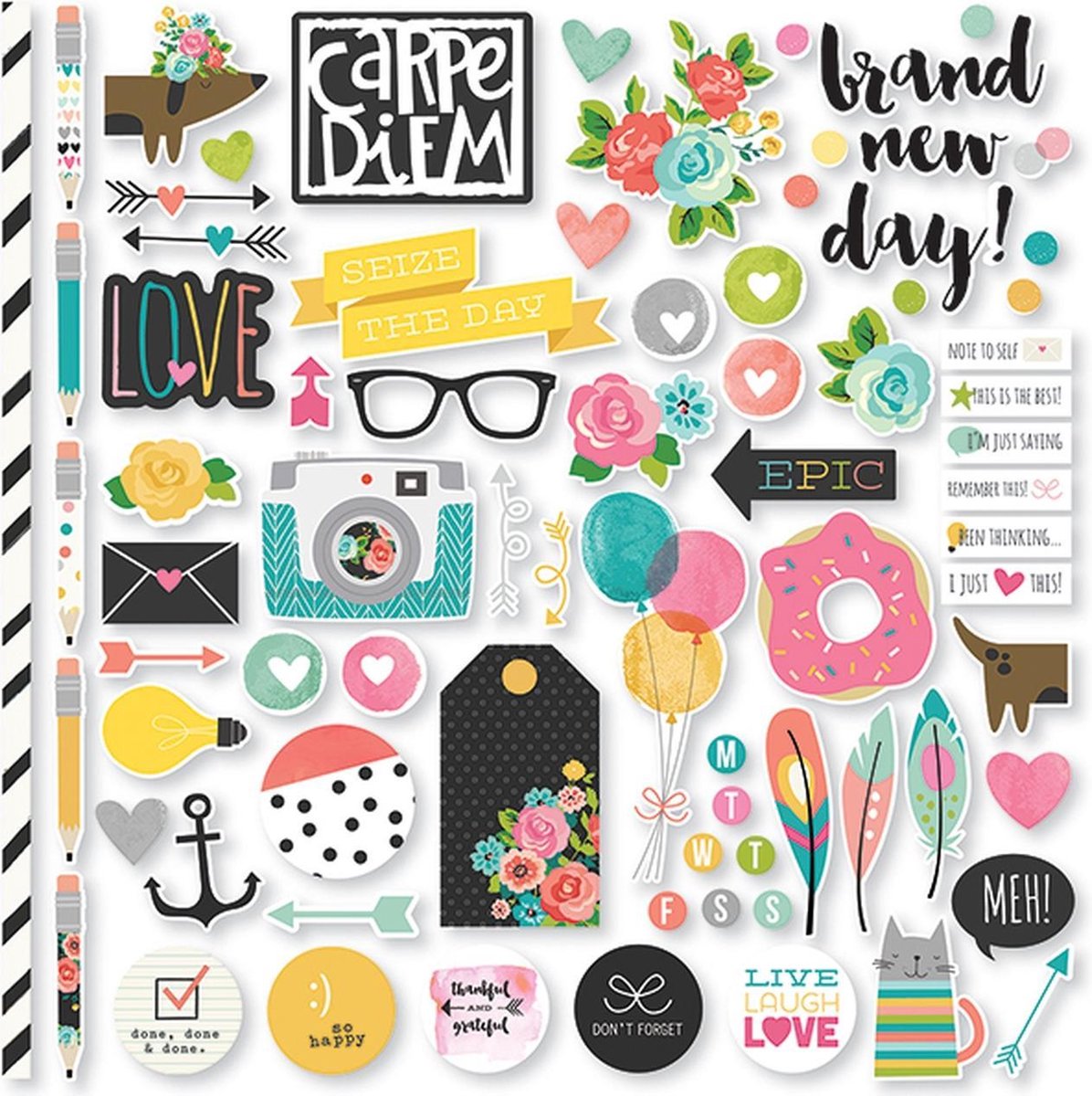 Carpe Diem -  Fundamentals Cardstock Stickers