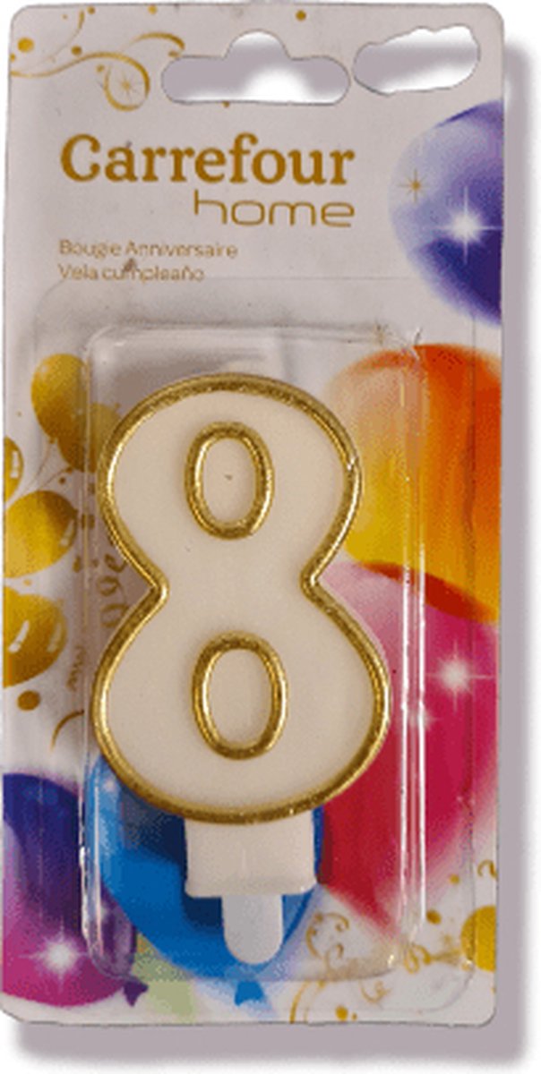   - cijfer 8 goud-wit of roze-wit