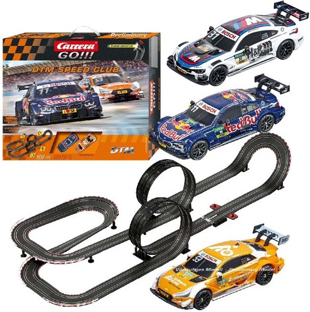 Carrera GO Racebaan - DTM Speed Club 62448 + extra BMW racebaanauto Bundelpakket