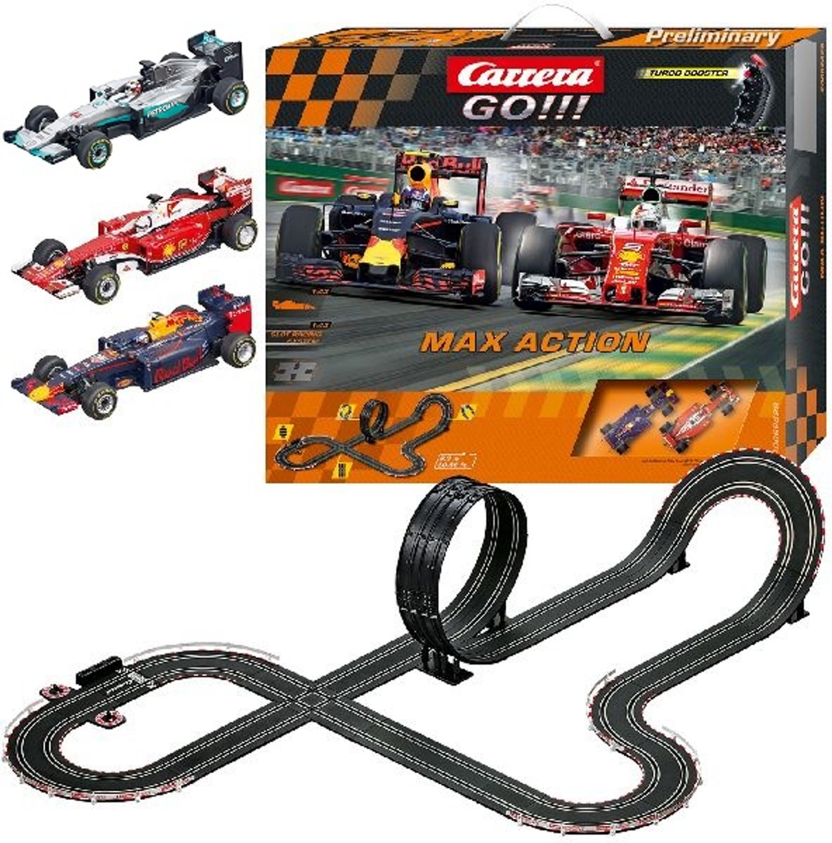 Carrera Go Racebaan Max Verstappen + Vettel + Hamilton - Bundelpack