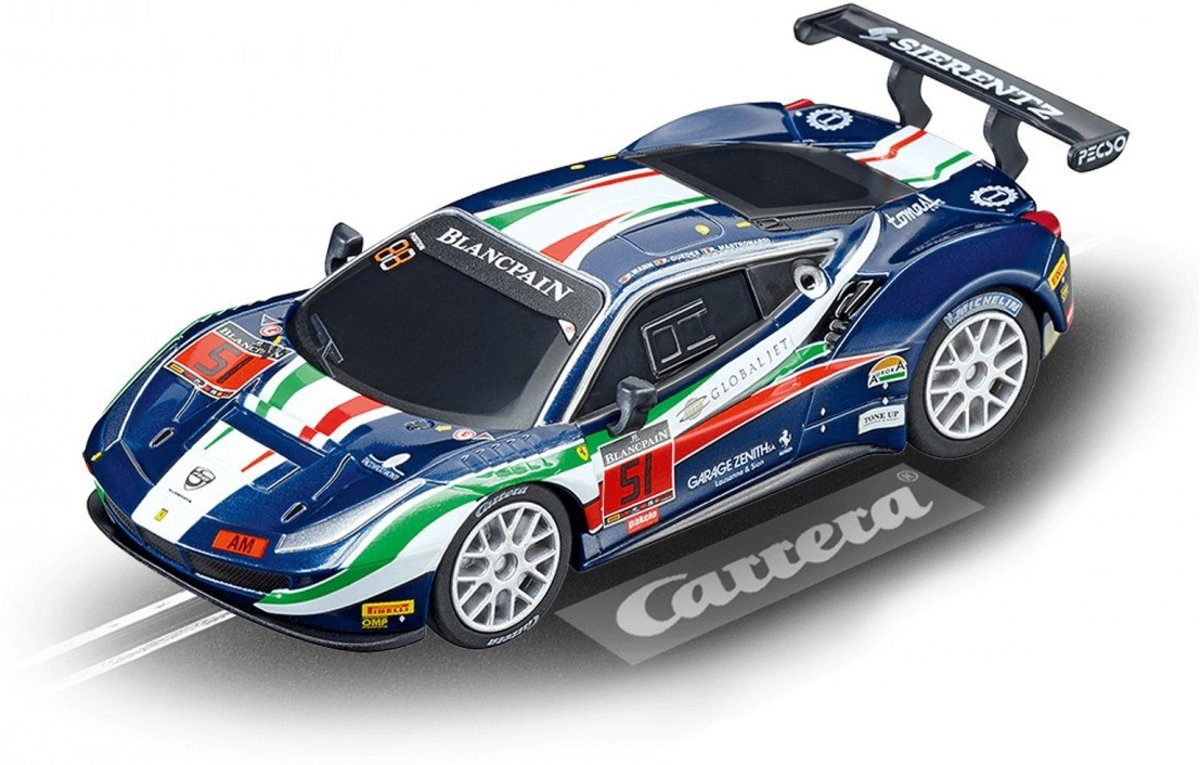 Carrera Go Racebaan Auto Ferrari 488 Gt3 No. 51 Donkerblau