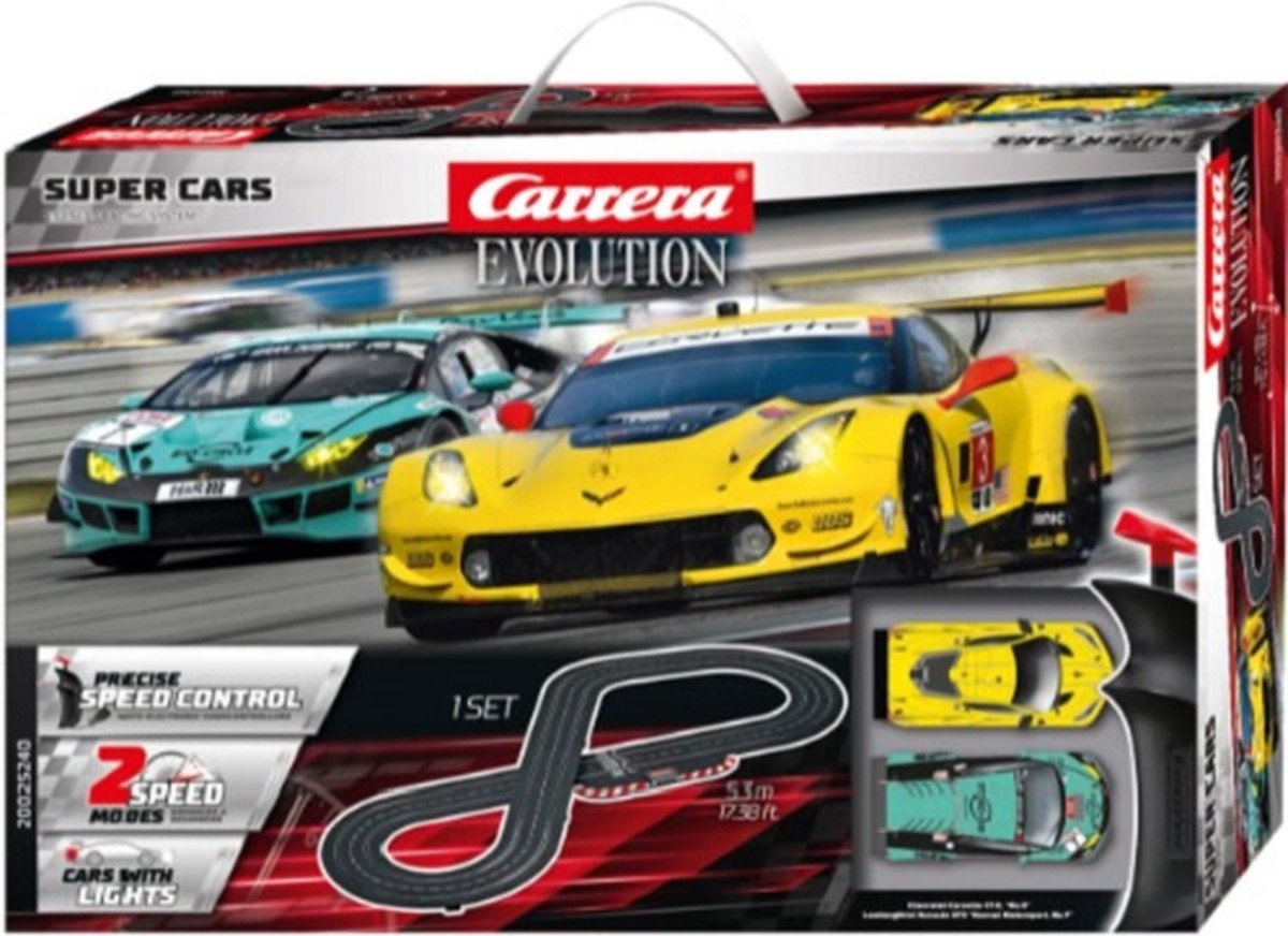 Carrera Racebaanset Evolution Super Cars 5,3 Meter Zwart