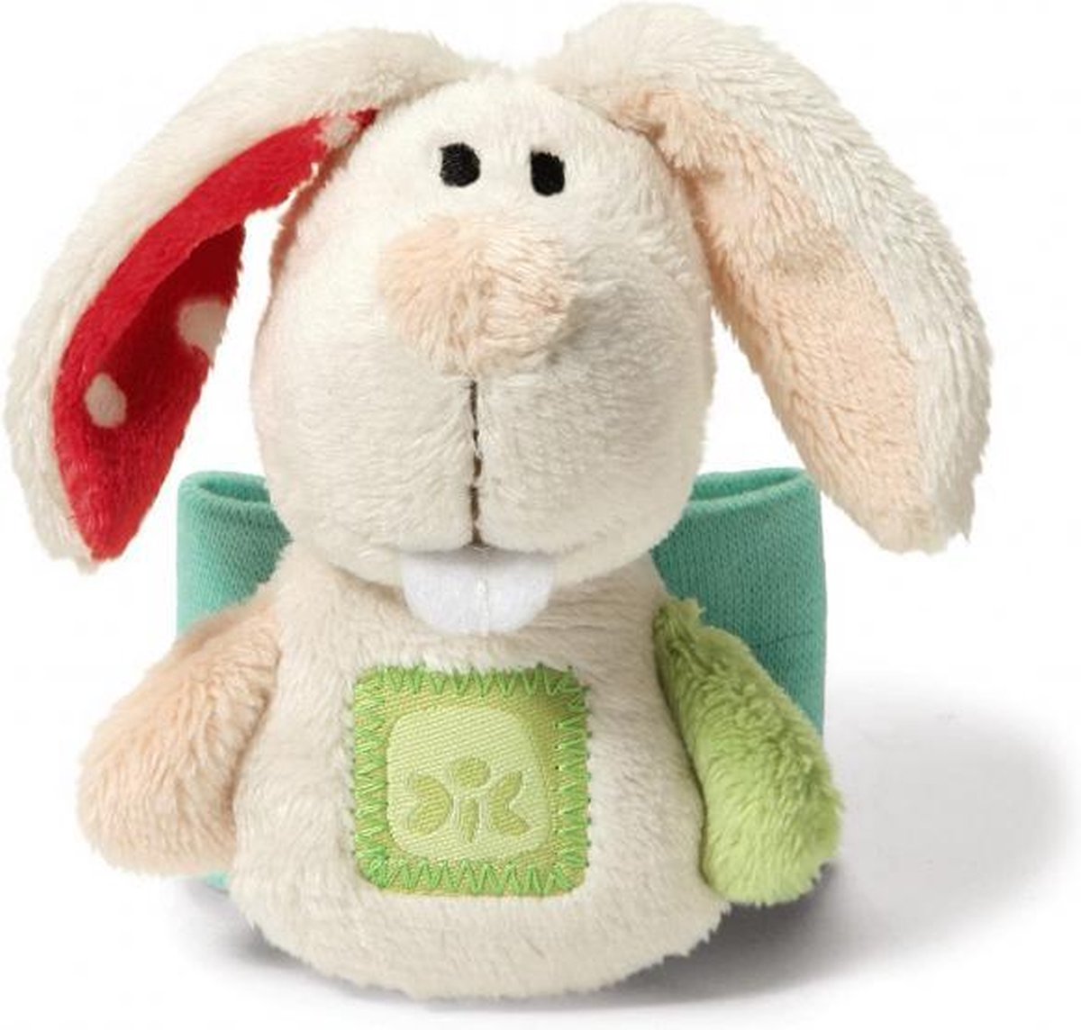 polsrammelaar Rabbit junior 19 x 12 x 6 cm pluche wit