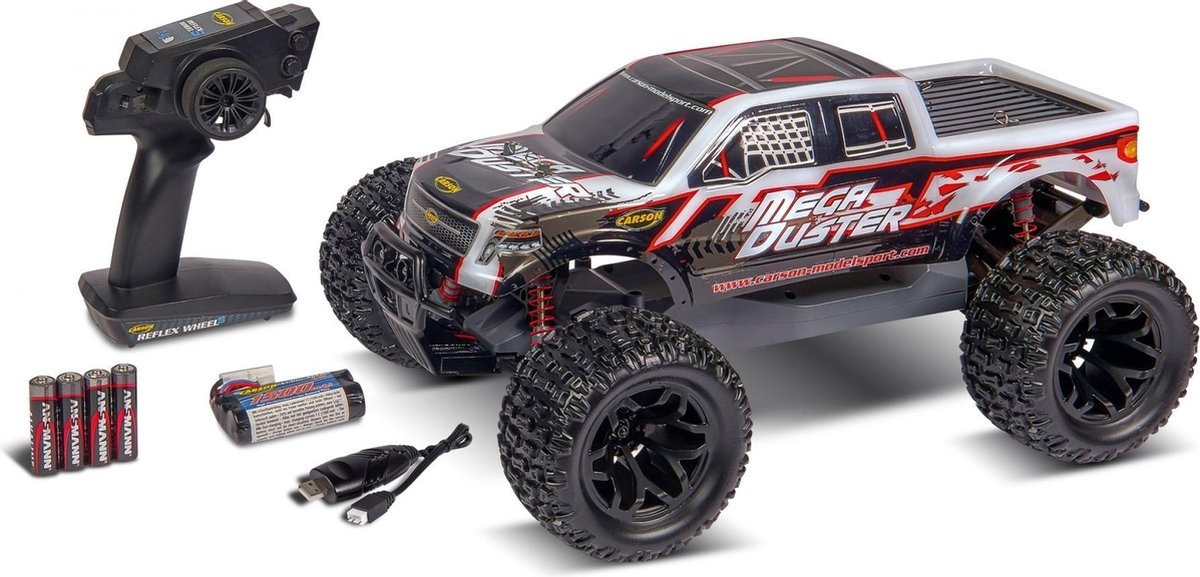 Carson Modellsport Mega Duster FE 1:10 RC model car Electric Monster truck 100% RtR 2,4 GHz Incl. batteries and charger