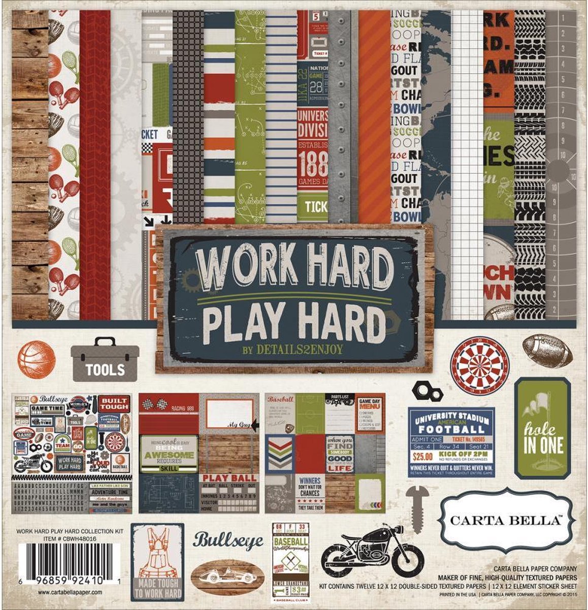 Carta Bella: Work Hard Play Hard Collection Kit 12X12