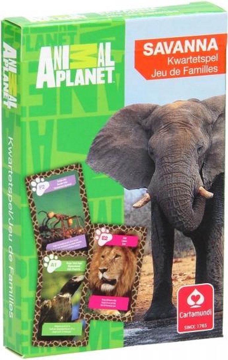 Animal Planet Kwartetspel - Savanne. Koraalrif. Jungle. Woestijn. Poolgebied. Meren & Moerassen