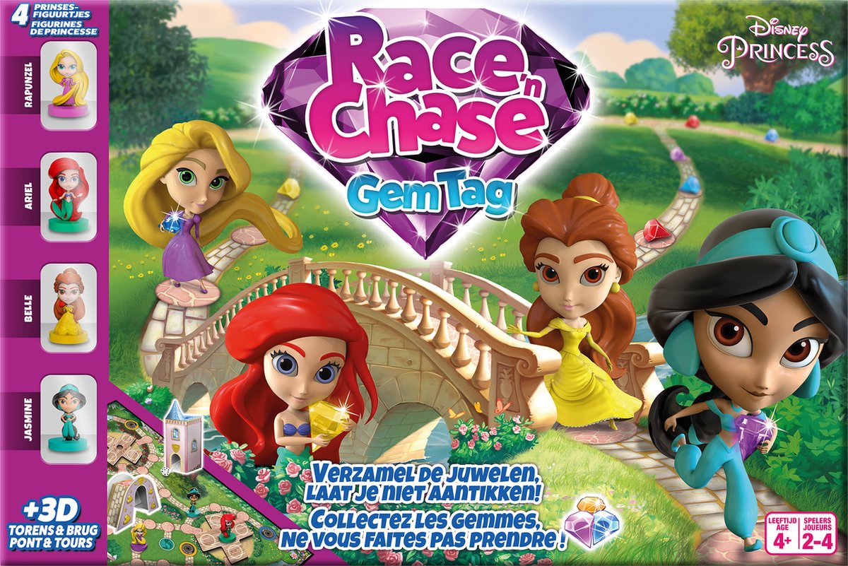 Disney - Disney Princess Race n Chase Gem Tag - Familiespel - Bordspel