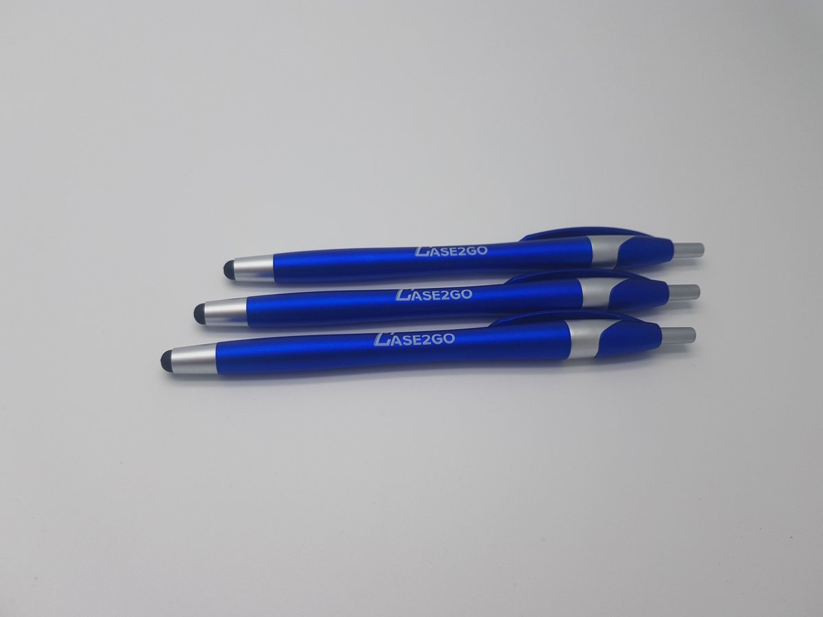 Case2go Stylus- en balpen - Donker Blauw (3 stuks)