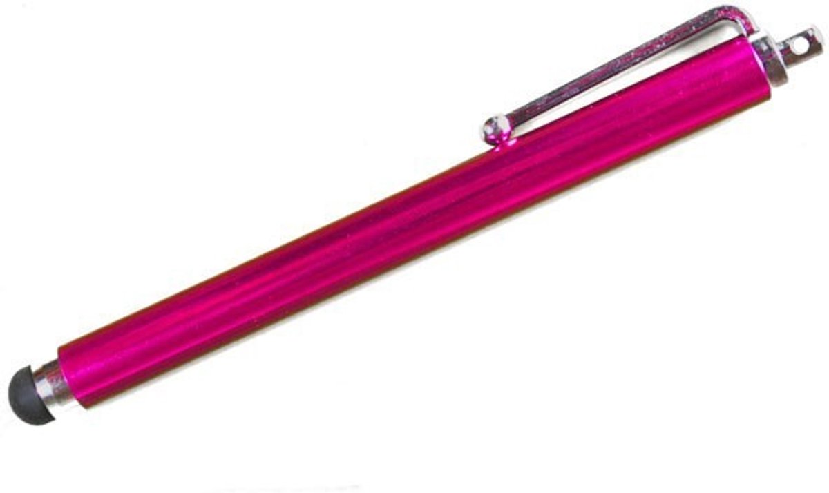 Stylus pen soft touch met clip Magenta