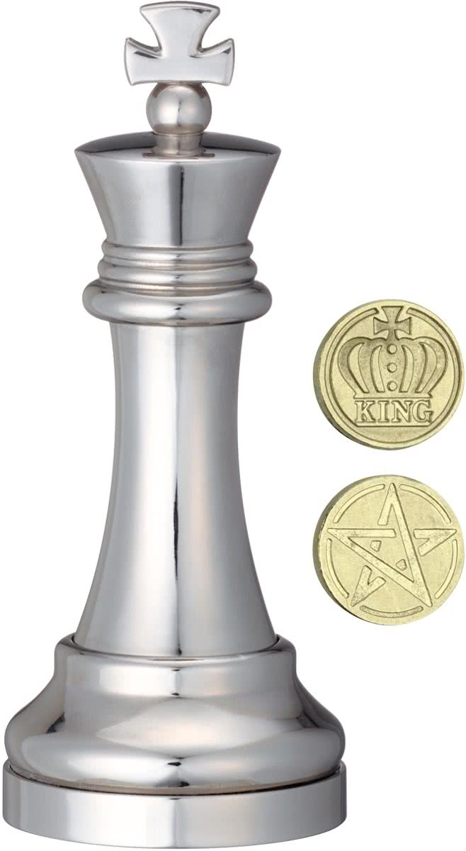 Cast Chess Puzzle King - silver