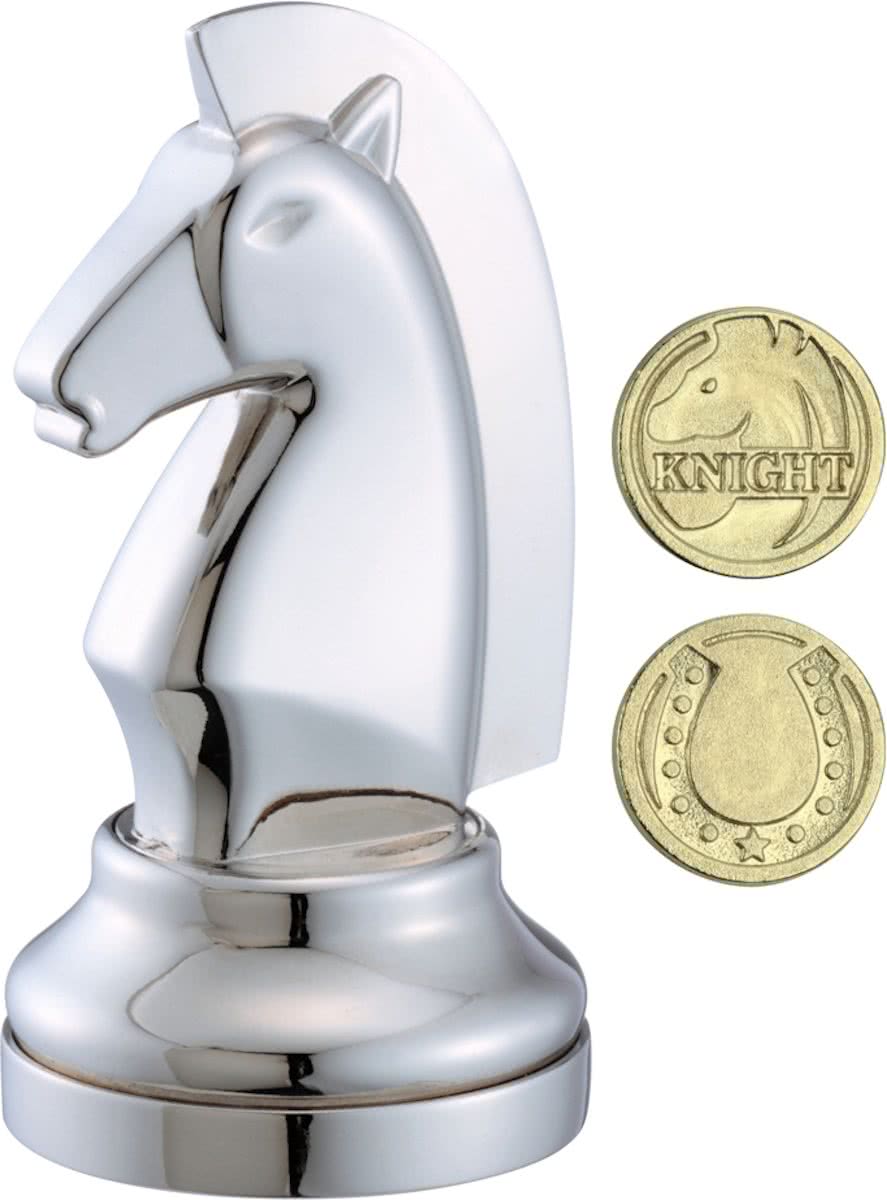 Cast Chess Puzzle Knight - silver