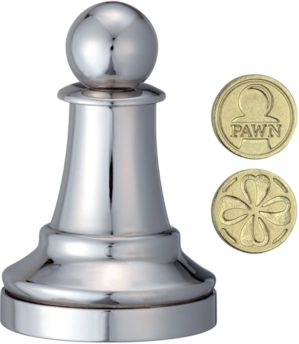 Cast Chess Puzzle Pawn - silver