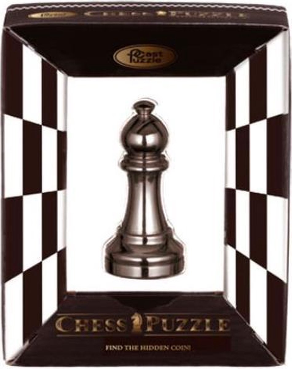 Cast Schaakpuzzel Chess Bishop 8,4 Cm Staal Zwart