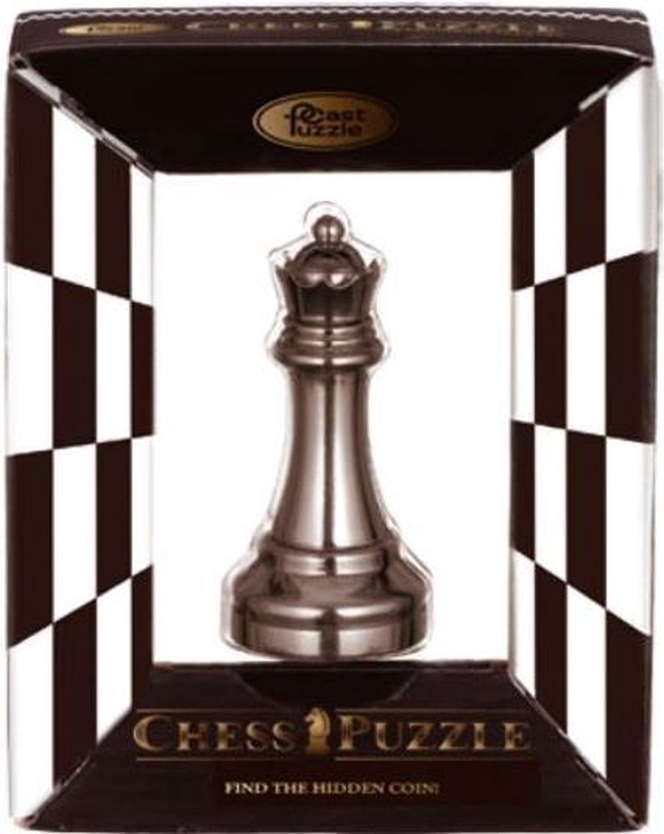 Cast Schaakpuzzel Chess Queen 9,3 Cm Staal Zwart