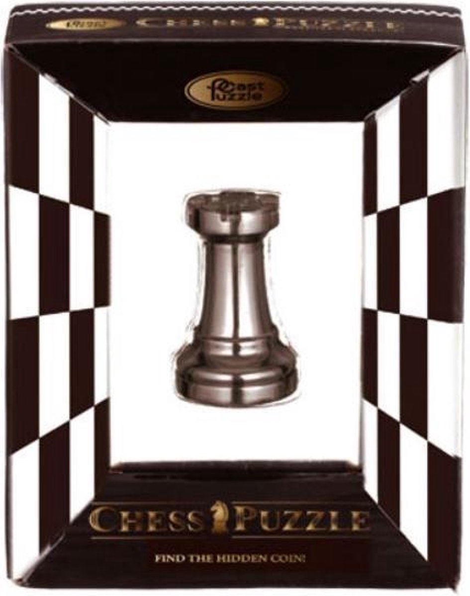 Cast Schaakpuzzel Chess Rook 6 Cm Staal Zwart