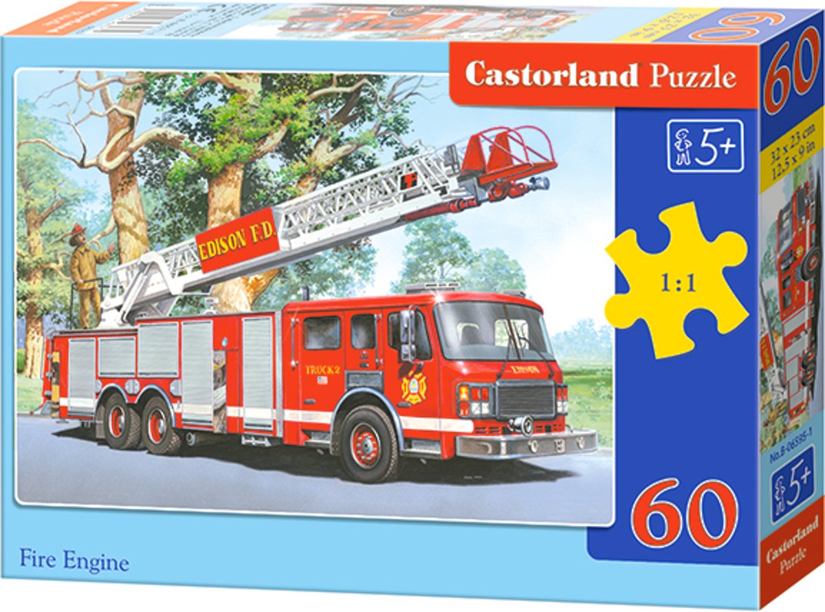 Fire Engine - Legpuzzel - 60 Stukjes