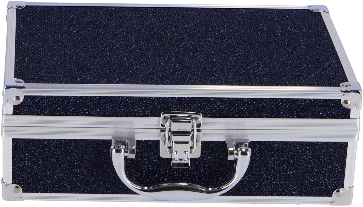 Casuelle Aluminium - Make-Up Koffer - Donkerblauw/Glitter - 41 Stuks