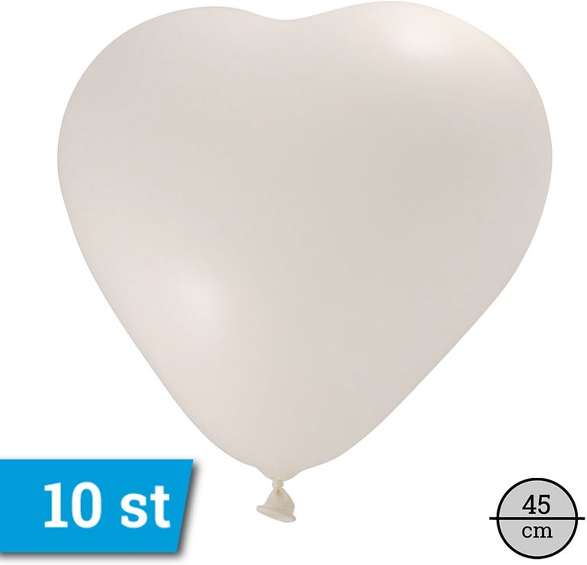 45cm 10 stuks Witte Hart ballonnen