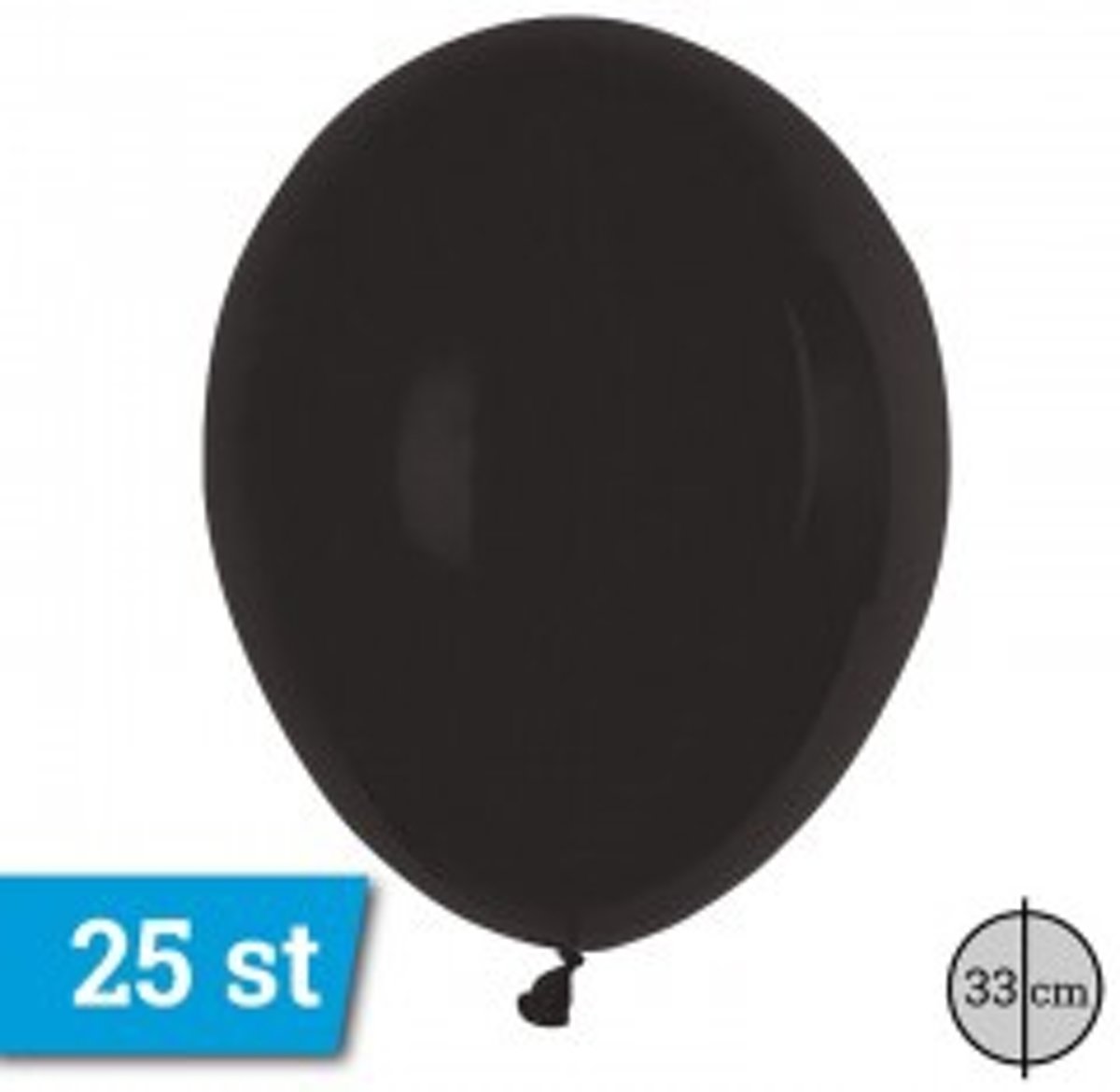 Latex ballon PT110-Zwart aantal 25 stuks