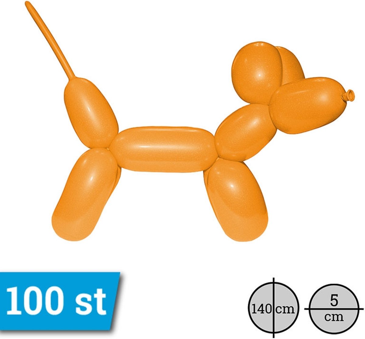 Standaard Modelleer Ballonnen oranje per 100 stuks doorsnede 5cm