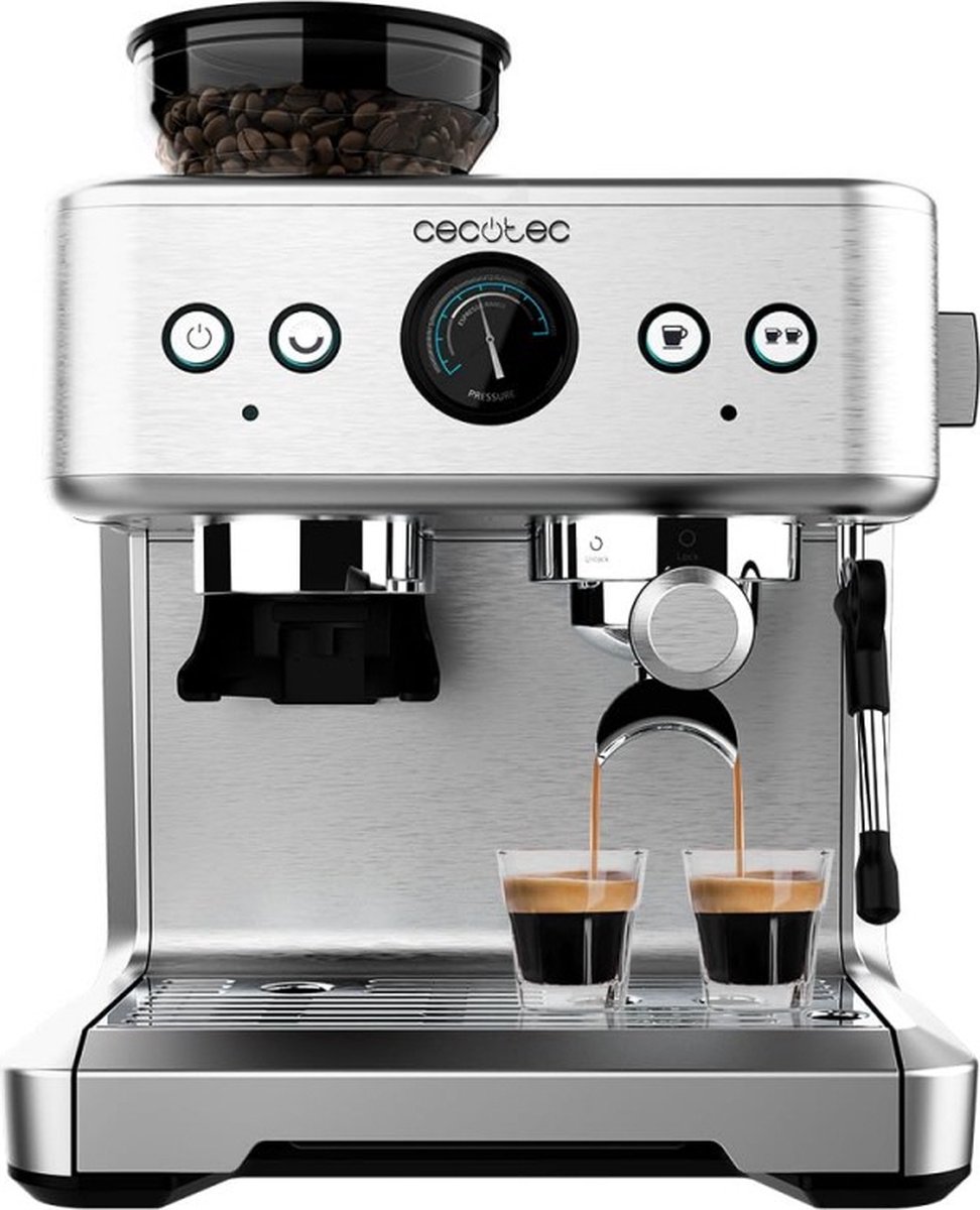   Barista Power espresso 20 Barista Maestro espressomachine, 2250 W, 20 bar, manometer en 2 thermoblokken, koffiebonentank