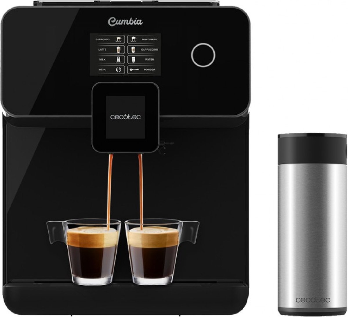 Cecotec Superautomatisch koffiezetapparaat met molen Power Matic-ccino 8000 Touch Serie Nera S. 1400 Watt, Touchscreen, All-Capp