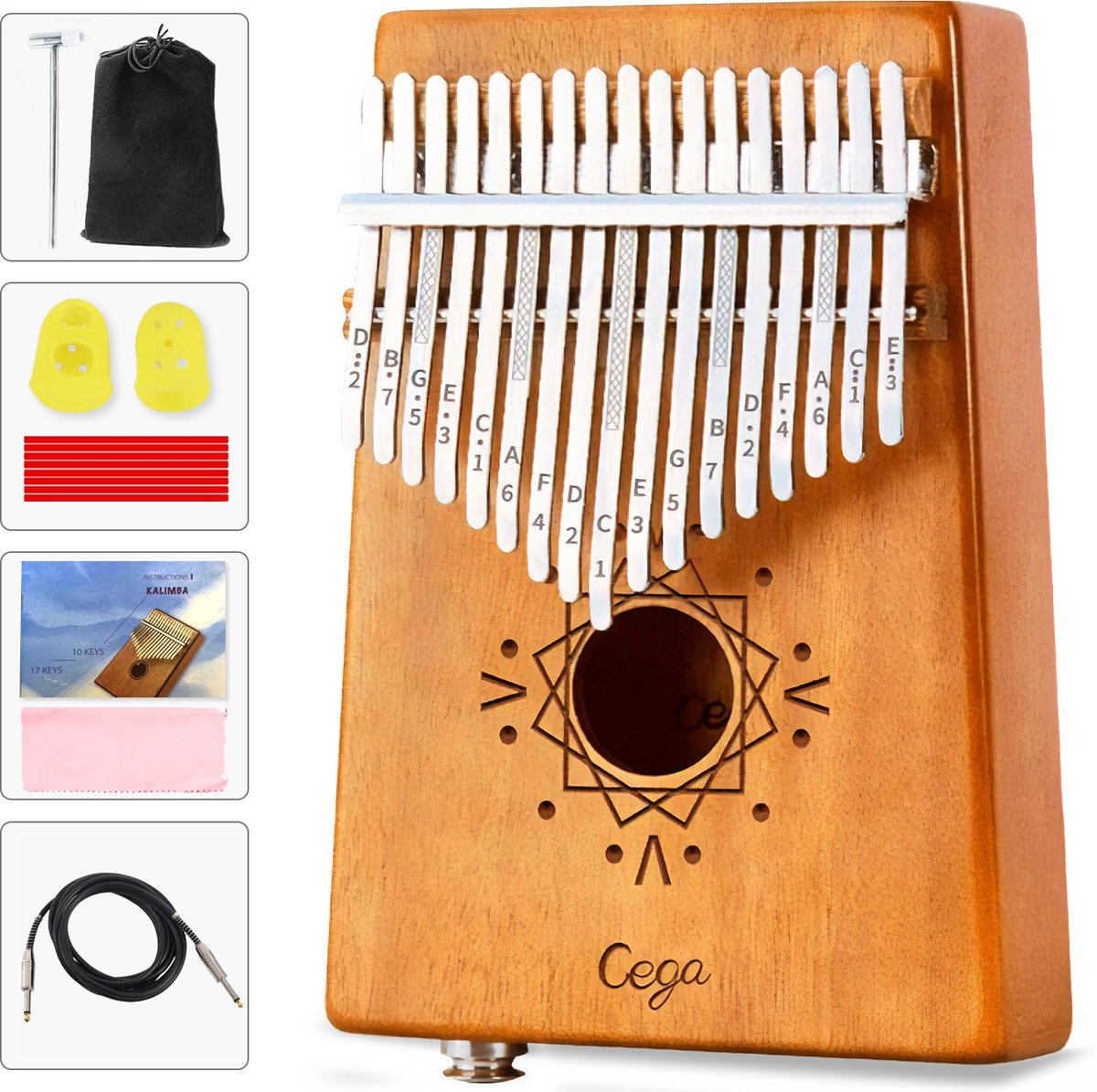 Afrikaans Muziekinstrument Kalimba met 17 tonen - Duimpiano Instrument - Muziek spelen - Hout